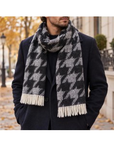 Bufanda para hombre estampada suaves al tacto color negro