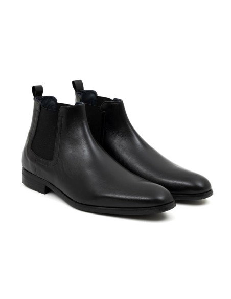 bottines chelsea de peau le noir CALIMENS-NEGRO