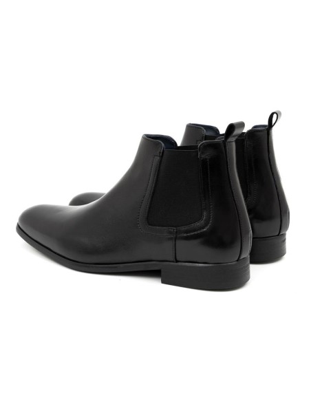 Black leather chelsea boots