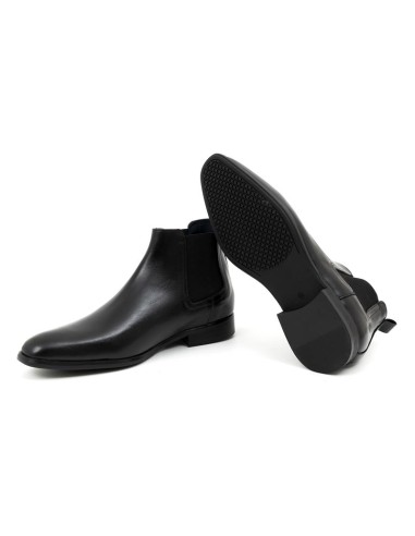 bottines chelsea de peau le noir CALIMENS-NEGRO