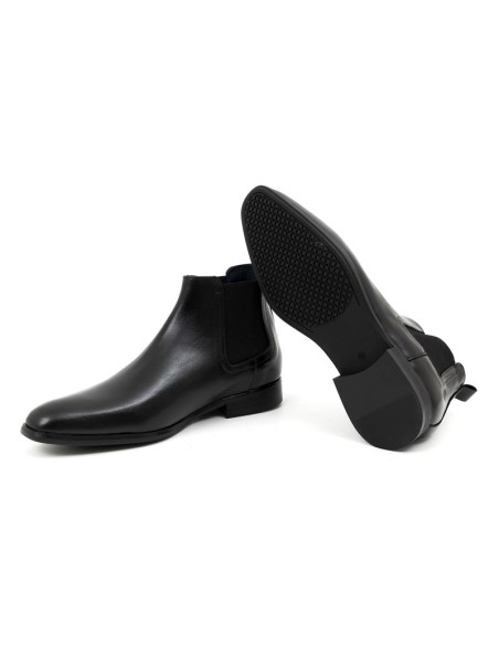 bottines chelsea de peau le noir CALIMENS-NEGRO