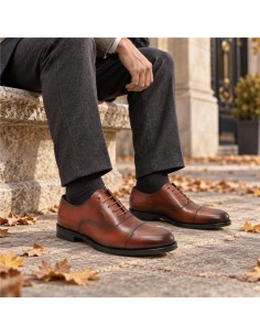 Oxford de piel con plantilla extraible color marrón
