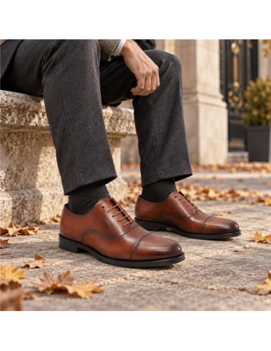 Oxford de piel con plantilla extraible color marrón