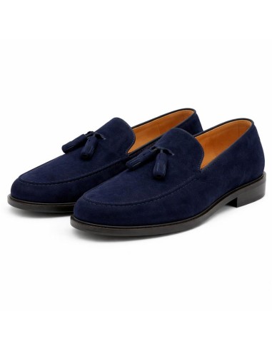 Blue suede moccasin