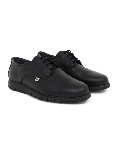 Black leather derby
