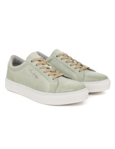 baskets de peau vert DENIA-GREEN