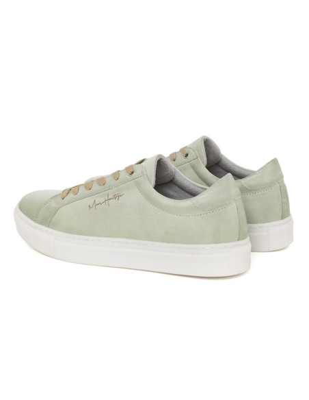 Sneakers de piel liso color verde