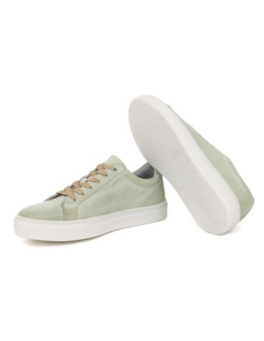 Sneakers de piel liso color verde