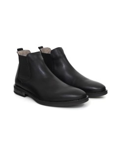 Botines Chelsea de piel liso color negro 2