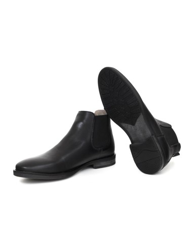 bottines chelsea de peau le noir EBRON-BLACK