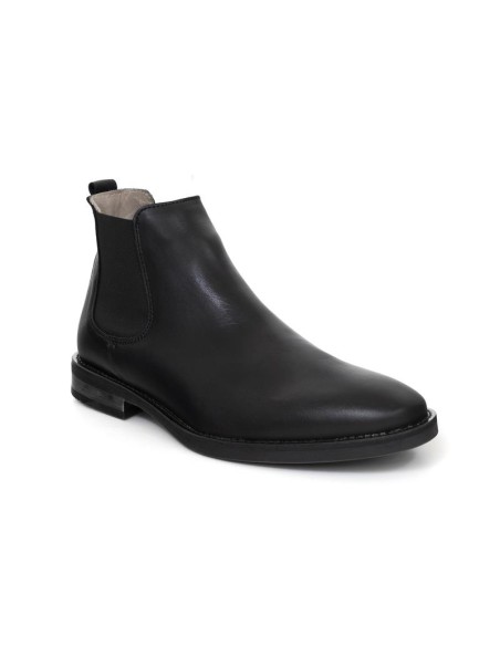 Black leather chelsea boots