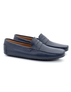 Mocassin de peau bleu EFRON-MARINO