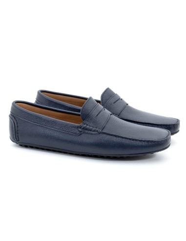 Mocassin de peau bleu EFRON-MARINO