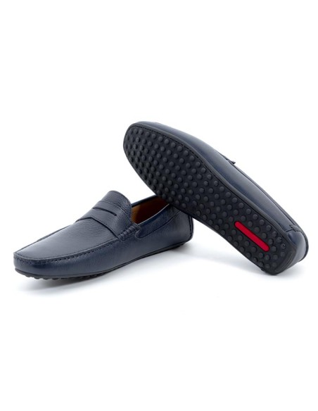 Mocassin de peau bleu EFRON-MARINO