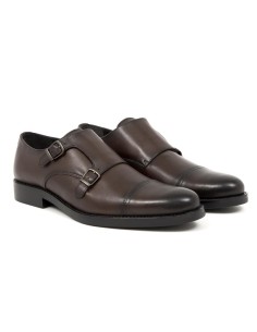 Zapato con hebilla de piel con dos  hebillas color cuero 2