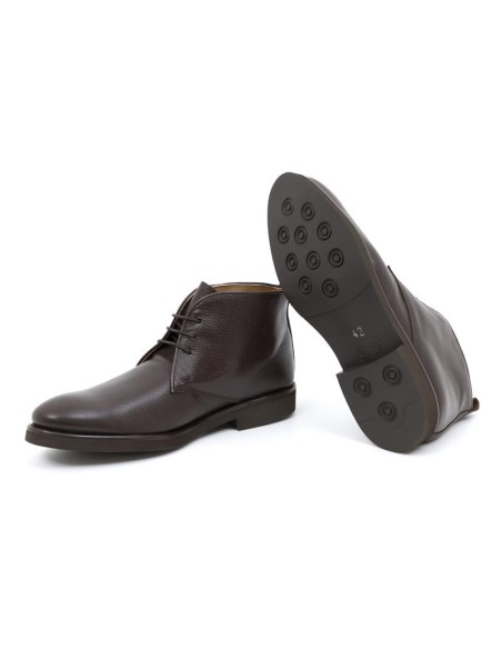 Bottine de peau marron FATIBU-MARRON