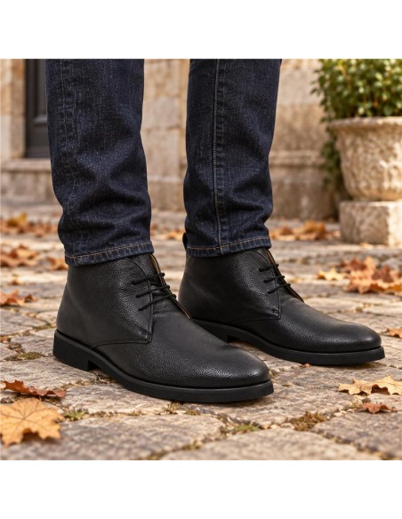 Black leather boot