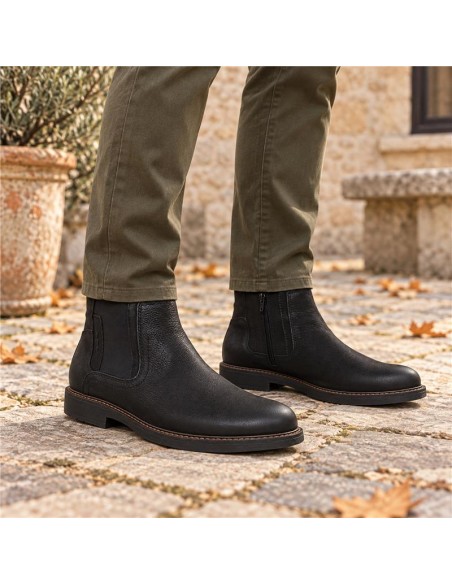 bottines chelsea de peau le noir FLUREN-NEGRO