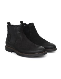 Botines Chelsea de piel acabado a mano color negro 2