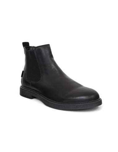 Botines Chelsea de piel acabado a mano color negro