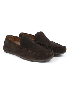 Brown suede moccasin