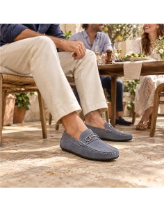 Mocassin suède bleu ITAMA-JEANS