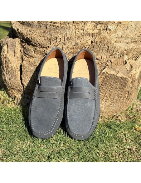 Mocassin suède bleu ITASER-JEANS