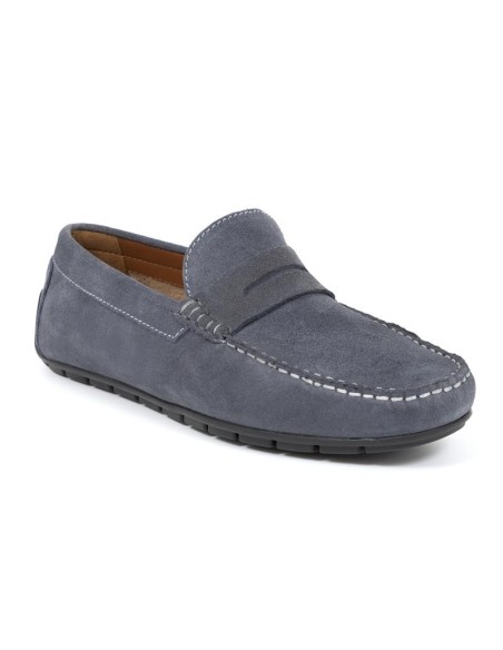 Mocasín de ante con antifaz color azul