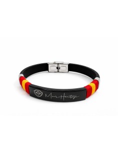 Brazalete de caucho acabado a mano color negro 2