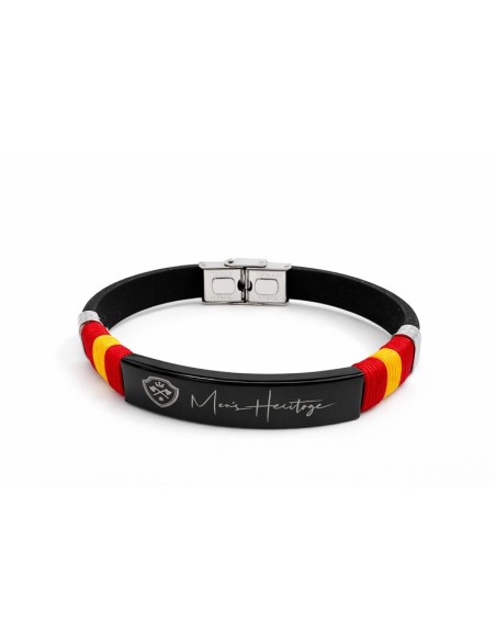 Brazalete de caucho acabado a mano color negro