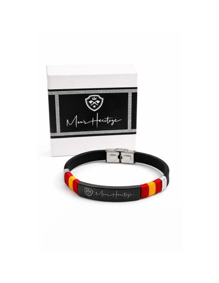 Brazalete de caucho acabado a mano color negro