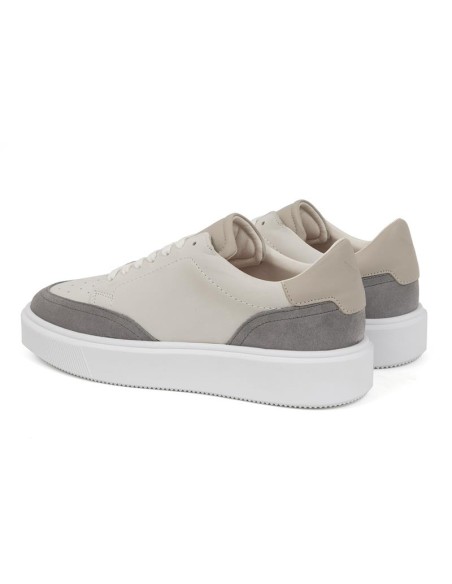 Sneakers de piel combinado con ante color blanco