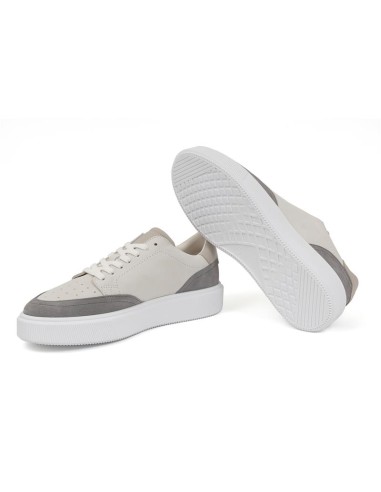 Sneakers de piel combinado con ante color blanco