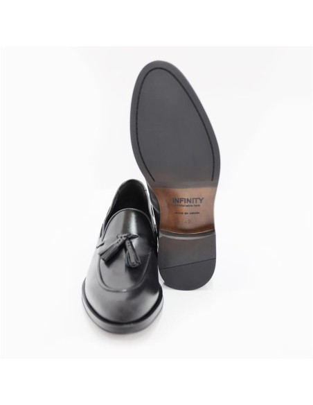 Mocassin de peau le noir KUROR-BLACK