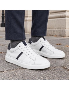 Sneakers de piel liso color blanco