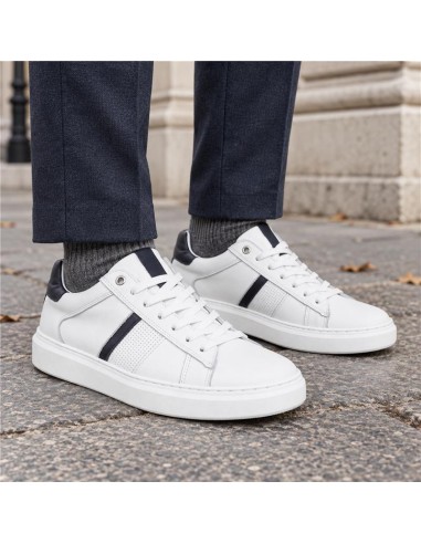 Sneakers de piel liso color blanco