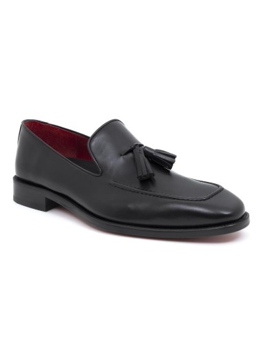 Black leather moccasin