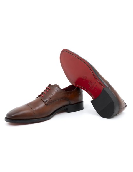 Derby de piel liso color cuero