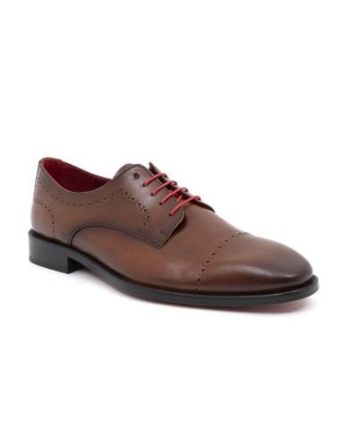Derby de piel liso color cuero