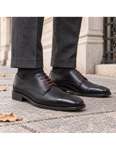Black leather derby