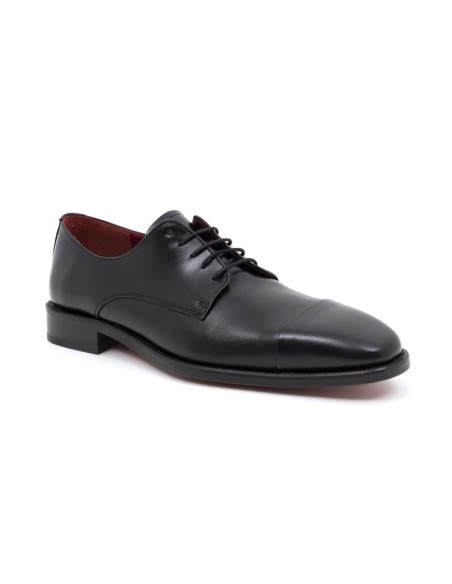 Black leather derby