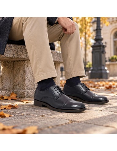Derby de peau bleu MANIR-NAVY