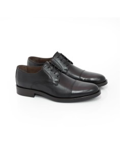 Derby de piel con costura color negro 2