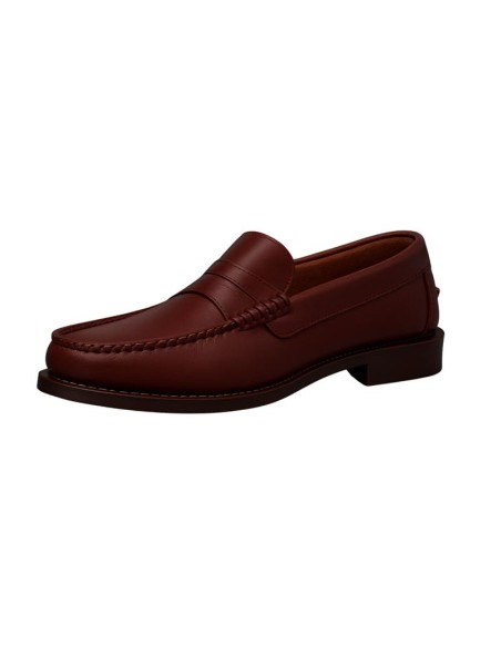 Mocasín de piel de piso antideslizante color cuero