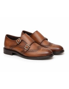 Zapato con hebilla de piel con cordón color cuero 2