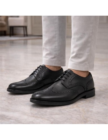 Black leather derby