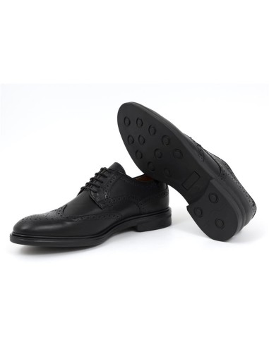 Black leather derby
