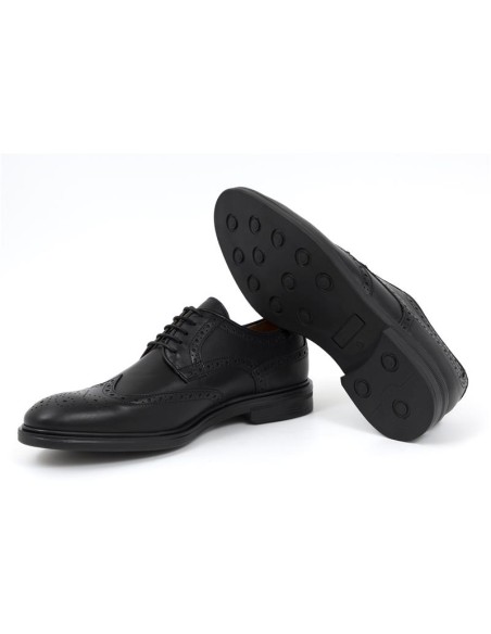 Black leather derby
