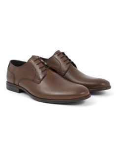 Derby de piel liso color cuero 2