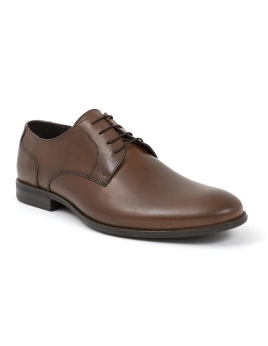 Derby de piel liso color cuero